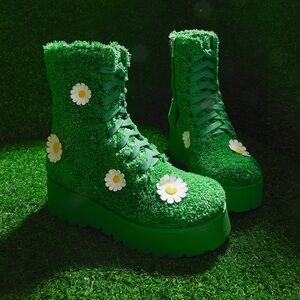 dELiA*s by Dolls Kill - IT'S ALWAYS GREENER COMBAT BOOTS NWT